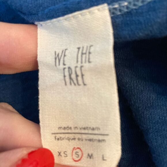 We the Free ruched sleeve off or on shoulder boho top oversized all cotton ❤️ - Picture 8 of 10